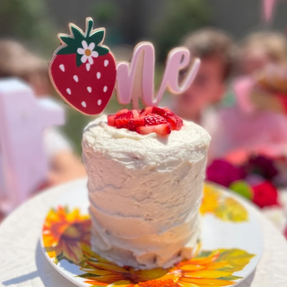 Strawberry Themed 'One' Cake Topper